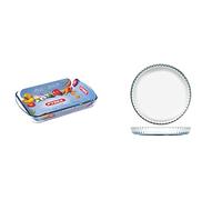 Pyrex 3059019 Lasagneforme rectangulaire & 1040909 Bake & Enjoy Moule à Tarte en verre Ø 31 cm