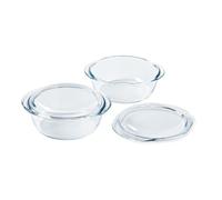 Pyrex Lot de 2 cocottes rondes en verre 1 L