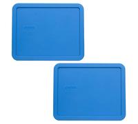 Pyrex 7212-PC Lot de 2 couvercles de rangement rectangulaires en plastique Bleu marine