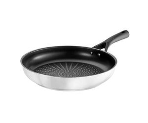 Pyrex 8019835 Expert Touch Poêle en Inox Ø 28 cm Compatible tous Feux dont Induction - Revêtement Anti-Adhésif Renforcé Longue Durée