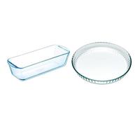 Pyrex - Bake & Enjoy - Moule à Cake en Verre 28 cm & 1040901 Bake & Enjoy Moule à Tarte en verre Ø 25 cm