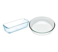 Pyrex - Bake & Enjoy - Moule à Cake en Verre 28 cm & Bake & Enjoy - Moule à Manqué en verre Ø 26 cm