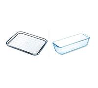 Pyrex - Bake & Enjoy - Plaque de Cuisson en Verre 32x26 cm & Bake & Enjoy - Moule à Cake en Verre 28 cm