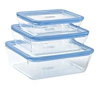 Pyrex - Boîtes de conservation Zero Plastic en verre rectangulaires - Lot de 3 (0,8/1,5/2,6 L)