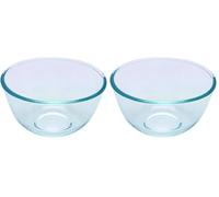 Pyrex Bol en verre 3 L, Blanc (Lot de 2)