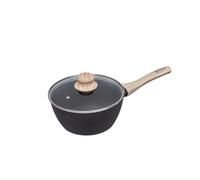 Pyrex - Casserole avec couvercle Cook&Care aluminium recyclé - Tous feux - Revêtement antiadhésif sans PFAS - Résiste aux rayures - Compatible lave-vaisselle - Poignée effet bois (Ø16 cm)