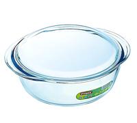 Pyrex - Casserole ronde en verre Essentials Haute résistance 2,2 L (+ 0,8 L Couvercle)