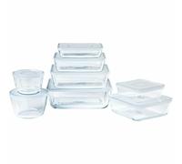 Pyrex Lot de 8 plats de conservation Cook & Freeze en verre rectangulaires avec couvercles