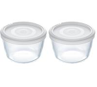 Pyrex Cook&Freeze Récipient Rond avec Couvercle 12 cm-0,6 L, Verre Borosilicate Extra résistant, adapté au Four (Lot de 2)