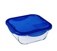 Pyrex - Cook & go - Boîte Carrée en Verre avec Couvercle Hermétique et Étanche Ø 16 cm - Cuisinez au Four, Conservez et Emportez