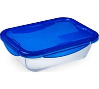 Pyrex - Cook & go - Boîte Rectangulaire en Verre avec Couvercle Hermétique et Étanche Ø 24 cm - Cuisinez au Four, Conservez et Emportez
