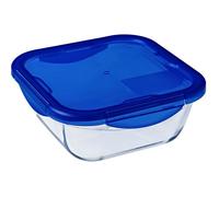 PYREX COOK&GO Plat de conservation carré 1,9l 21cm + Couvercle bleu