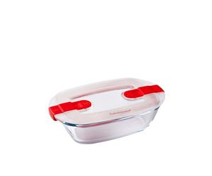 Pyrex - Cook & Heat - Plat Rectangulaire en Verre avec Couvercle Hermétique Spécial Micro-Ondes - Boîte de Conservation - Cuisinez au Four, Conservez et Réchauffez