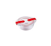 Pyrex - Cook & Heat - Plat Rond en Verre avec Couvercle Hermétique Spécial Micro-ondes - Boîte de conservation - Cuisinez au four, Conservez et Réchauffez - 14 x 12 x 5 cm