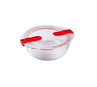 Pyrex - Cook & Heat - Plat Rond en Verre avec Couvercle Hermétique Spécial Micro-ondes - Boîte de conservation - Cuisinez au four, Conservez et Réchauffez