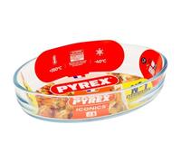 Pyrex - Essentials - Plat à Four Ovale en Verre Transparent 21x13 cm
