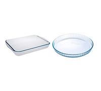 Pyrex - Essentials - Plat à Lasagnes Rectangulaire en Verre - 40 x 27 cm & 1040909 Bake & Enjoy Moule à Tarte en verre Ø 31 cm