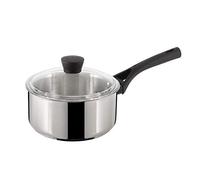 Pyrex Expert Casserole en Acier Inoxydable, Noir et Gris Casserole avec Couvercle 18 cm Noir/Gris