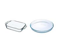 Pyrex - Irresistible - Plat à Four Rectangulaire en Verre, 39 x 25 cm & 1040909 Bake & Enjoy Moule à Tarte en verre Ø 31 cm