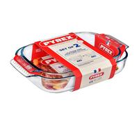 PYREX Lot de 2 plats à four rectangulaires - 39 x 25 cm/35 x 23 cm