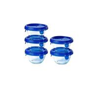 Pyrex Mini bols Cook & Go Verre rond Couvercle étanche Lot de 5 0,2 L