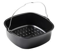 Pyrex - Plat Air Fryer Carré en Métal - Compatible avec Air Fryer pour une Cuisson Homogène - Acier Haute Qualité sans PFAS - Revêtement Sain Anti-adhésif Texturé - Accessoire en Acier Ultra Résistant