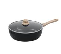 PYREX - Poêle Cook&Care aluminium recyclé - Tous feux - Revêtement antiadhésif sans PFAS - Résiste aux rayures - Compatible lave-vaisselle - Poignée effet bois (Ø28 cm (Pôele profonde))