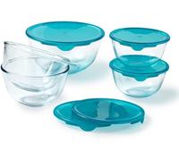 PYREX Pyrex - Prep & Store Bol à mélanger avec couvercle 5 pcs - Transparent - Verre borosilicaté
