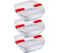 Pyrex récipient en verre avec couvercle Cook & Heat 3 pièces