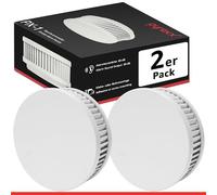 Pyrexx PX-1 Détecteur de fumée - 2 pièces - Pile de 10 Ans avec Support magnétique sans perçage et clignotement des LED, certifié Selon Q-Label, Blanc