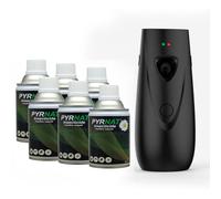 Pyrnat Insecticide 6x250ml au Pyrèthre avec Diffuseur Automatique (Noir) Anti-mouches, Moustiques, Punaise de Lit Efficace contre les insectes volants et rampants. (PYR_6_APRD_07_Noir)