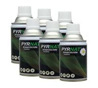 PYRNAT Insecticide Pyrèthre - 6 Recharges Aérosol 250 ml pour Diffuseur Automatique - Anti Mouches, Moustiques, Moucherons, Mites, Puces - Insectes Volants et Rampants