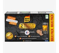 Pyro Feu Lot de 2 Bûches de Ramonage de 1,1 kg - Entretien des Conduits de Cheminée, Poêle à Bois et Insert - Action Catalytique sur Les Dépôts de Suie, Calcin, Goudron et Bistre