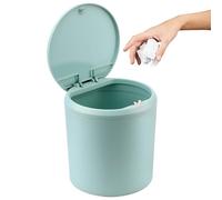 Pyroclasia Mini poubelle de table en plastique - 14,5 x 16,4 cm - Vert - Avec couvercle