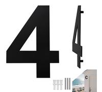 Pyroclasia Plaque de numéro de maison en acier inoxydable anthracite noir - Plaque de numéro de maison massive - 152 mm / 6 pouces - Résistant aux intempéries et à la corrosion - Grande pour