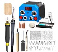Pyrograveur sur Bois, Kit de Station de Pyrogravure sur Bois, 100-700℃ Température Réglable Graveur Bois, Affichage Numérique Kit de Pyrograveur avec 2 Stylo de Pyrogravure, 30 Pointes en Fil