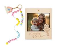 PYRUVAE Cadeau pour demander à sa marraine, Cadre photo pour demander à sa marraine, Veux-tu être ma marraine ? - Porte-clés pour marraine, cadeau de baptême ou de confirmation, Cadeau pour marraine