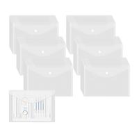 PYserne Lot de 60 porte-documents A5 - Avec bouton pression - Étanche - Pour le rangement de documents et d'enveloppes