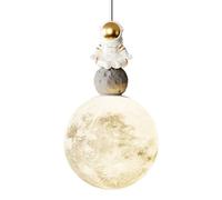 PZAOJAU Suspension en forme de lune avec impression 3D planète astronaute - Lampe de plafond moderne à LED - Pour chambre d'enfant - Blanc lait - Pour chambre d'enfant - Pour chambre de garçon, fille