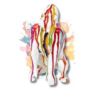 PZL CONCEPT Statue Décoration Intérieur Multicolore - Statuette Gorille en Résine - Sculpture Moderne Street Art Design - Hauteur 24 cm - Idéal pour Décorer la Chambre ou Le Bureau