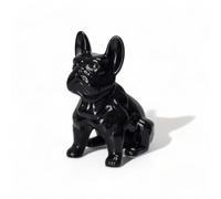 PZL CONCEPT Statuette Bulldog Céramique 20 cm Noir | Sculpture de Chien Décorative | Style Artistique, Chic et Moderne | Design Captivant, Élégance Colorée | Ambiance Contemporaine