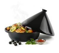 PZL CONCEPT Tajine Induction Tous Feux Diamètre 30 cm - Plat à Tagine Marocain avec Revêtement Antiadhésif, Couvercle Céramique et Structure Fonte d’Aluminium - Marmite, Casserole Cuisine Orientale