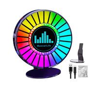 Pzmjwkyn Lumière rythmique dynamique au son de forme ronde | pour l'intérieur de la voiture avec pastilles parfumées - pour intérieur de voiture, lampe pour atmosphère rythmique | pour