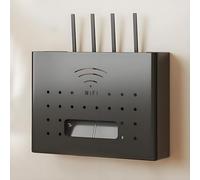 PZPIUGY Boîte de Rangement Murale pour Routeur WiFi des CâBles, Support Mural, Étagère Flottante, WiFi Support Box, Décoratif Flottant Rack, pour Le Bureau à Domiciler Décor Murale(Black)