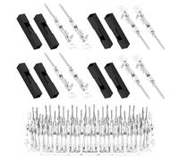 pzsmocn 100 Ens / 200 Pcs pour Dupont 2.54mm 1-Broche Mâle Kit Connecteur | Ensembles Noire en-Tête, Adaptateur Câble Terminal, Boîtier Compatible Pièce, Borne Accessoires Lot, Prise Sertir Fil Femelle
