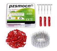 pzsmocn 100 Ens / 200 Pcs pour Dupont 2.54mm 1-Broche Mâle Kit Connecteur | Ensembles Rouge en-Tête, Adaptateur Câble Terminal, Boîtier Compatible Pièce, Borne Accessoires Lot, Prise Sertir Fil Femelle