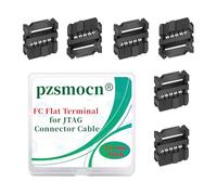 pzsmocn 20 Ensembles IDC 2,0mm 10 Broches FC-Femelle Double Rangée Kit | Prise rectangulaire, Adaptateurs à fils sertis noirs, Lot de trois pièces, Câble ruban plat, Connecteur JTAG pour montage