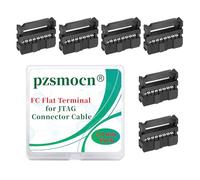 pzsmocn 20 Ensembles IDC 2,0mm 16 Broches FC-Femelle Double Rangée Kit | Prise rectangulaire, Adaptateurs à fils sertis noirs, Lot de trois pièces, Câble ruban plat, Connecteur JTAG pour montage