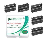 pzsmocn 20 Ensembles IDC 2,0mm 20 Broches FC-Femelle Double Rangée Kit | Prise rectangulaire, Adaptateurs à fils sertis noirs, Lot de trois pièces, Câble ruban plat, Connecteur JTAG pour montage