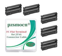 pzsmocn 20 Ensembles IDC 2,54mm 26 Broches FC-Femelle Double Rangée Kit | Prise rectangulaire, Adaptateurs à fils sertis noirs, Lot de trois pièces, Câble ruban plat, Connecteur JTAG pour montage